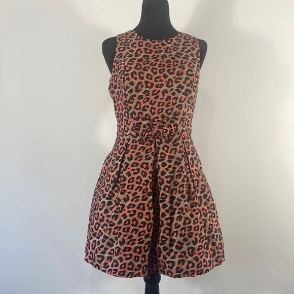 Forever 21 Dresses & Skirts - Pink, Black Leopard print Dress, Bow Waist, Size Medium, Pleated, Tulle